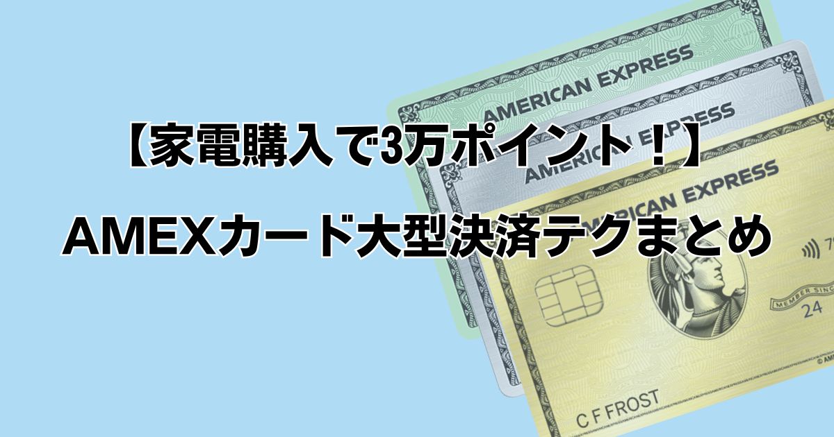 【家電購入で3万ポイント！】AMEXカード大型決済テクまとめ